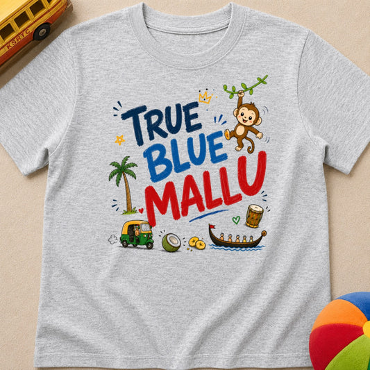 True Blue Mallu Kids Unisex T Shirt