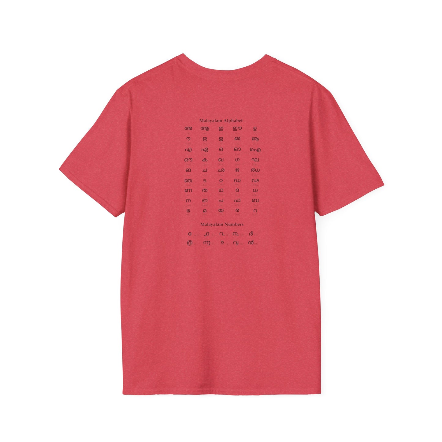 Old Malayalam Alphabet - Backprint T Shirt