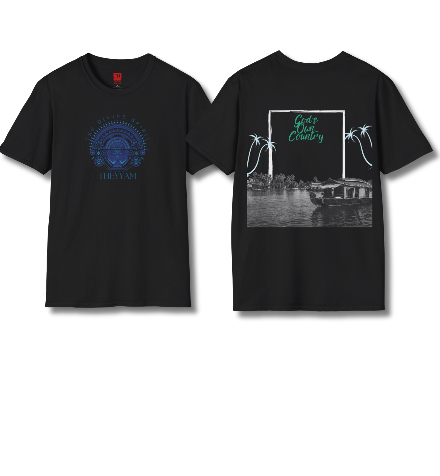 Theyyam & God's Own Backwaters Front & Backprint- T Shirt