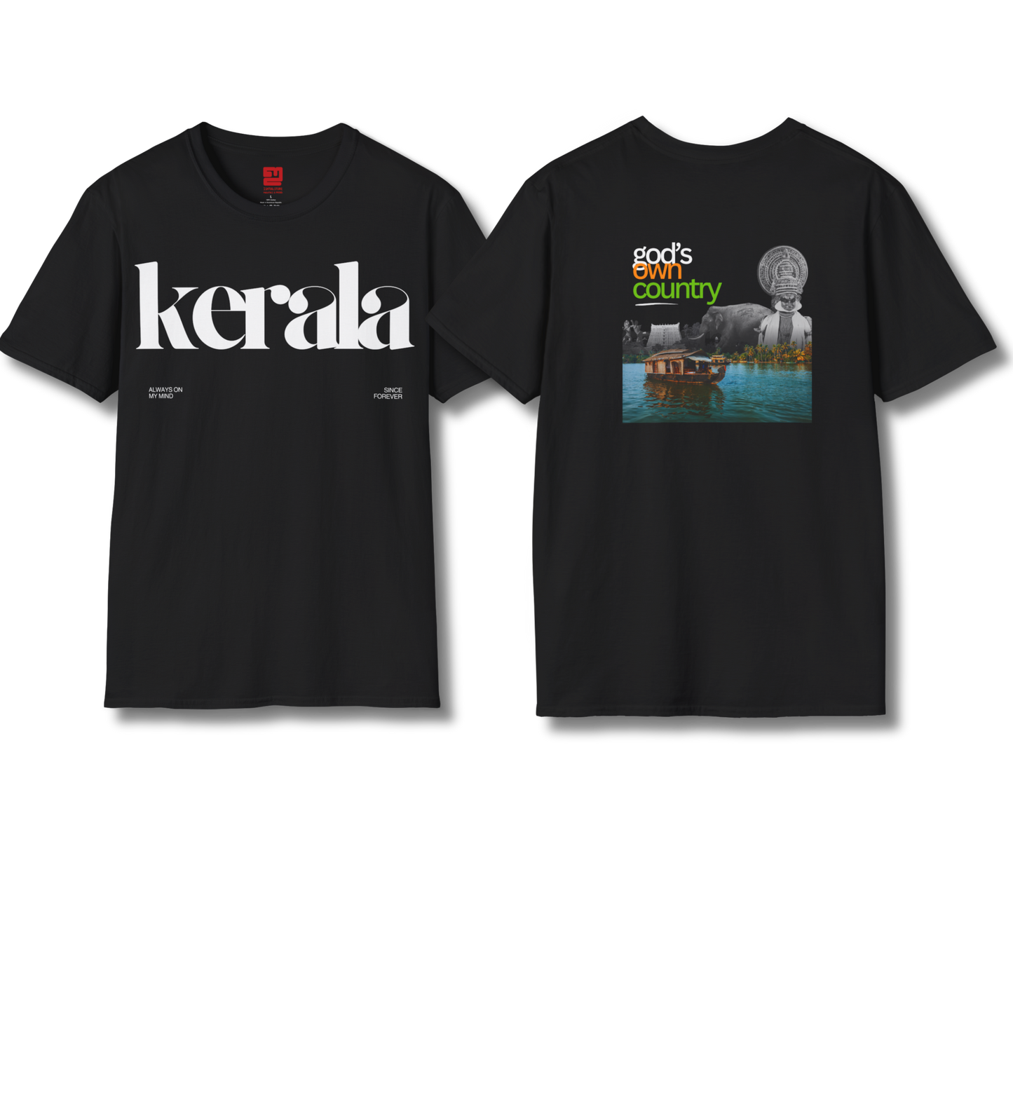 Kerala & God's Own Country Front & back - T Shirt