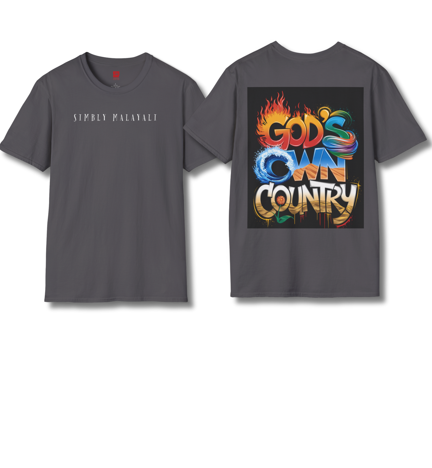 Simbly Malayali & God's Own Country Front & Back print - T Shirt