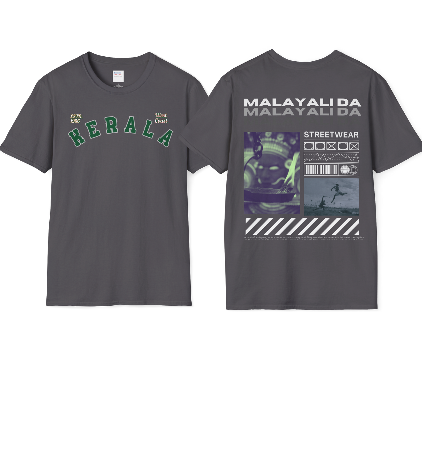 Kerala & Malayali Da - Backprint T Shirt