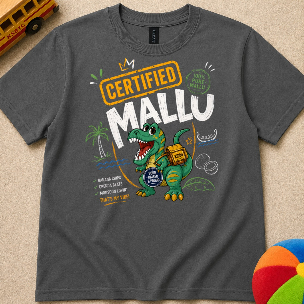 Dino Mallu Kids Unisex T Shirt