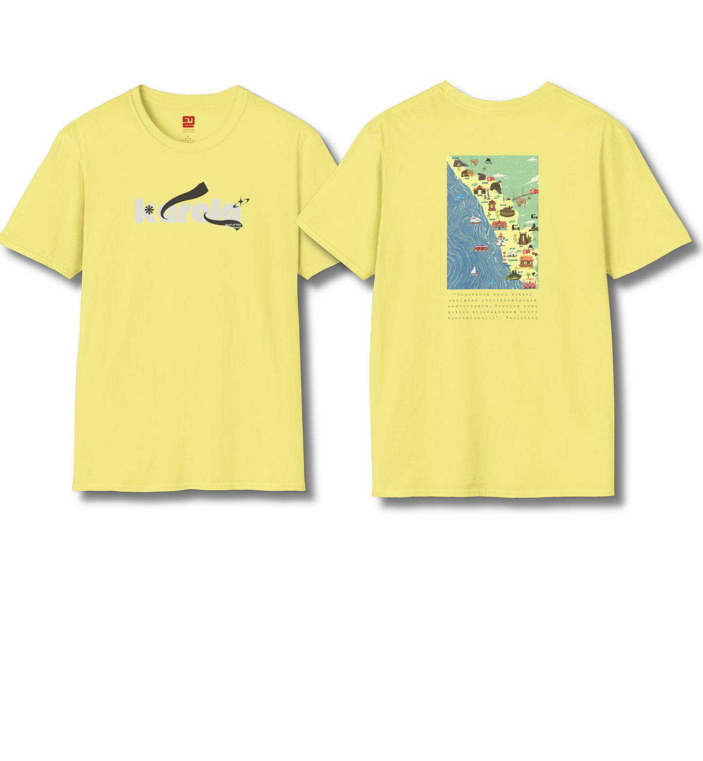 Kerala & Keralam Abhimanam Front & Backprint - T Shirt