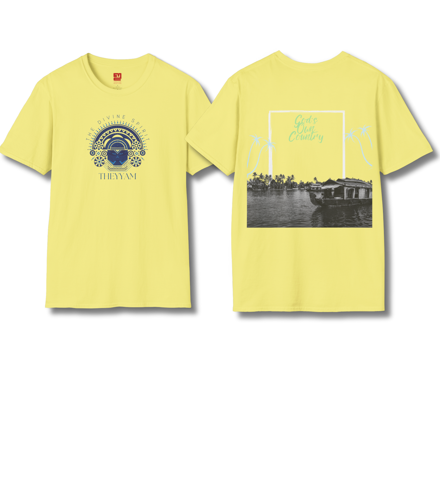 Theyyam & God's Own Backwaters Front & Backprint- T Shirt