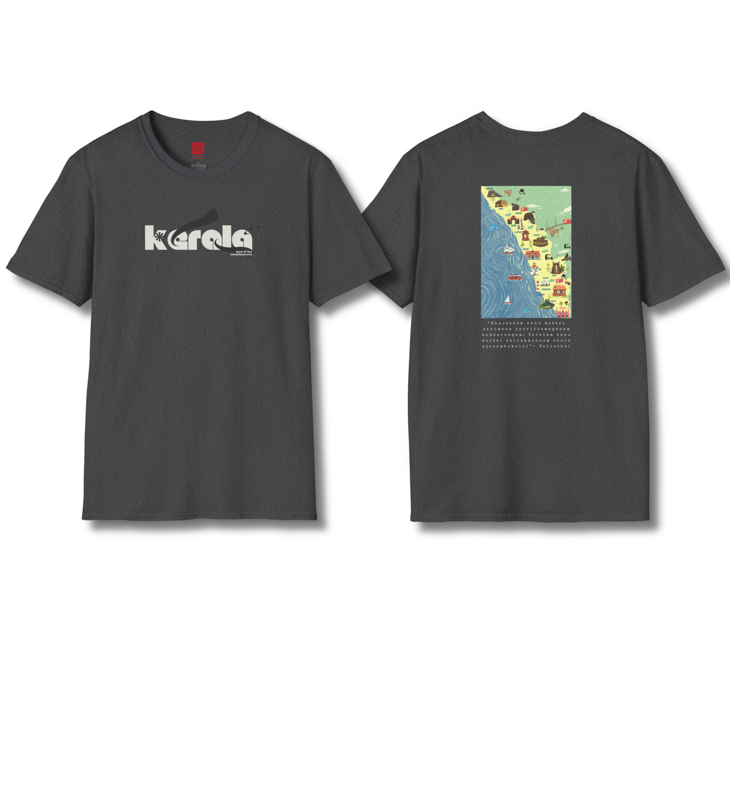 Kerala & Keralam Abhimanam Front & Backprint - T Shirt