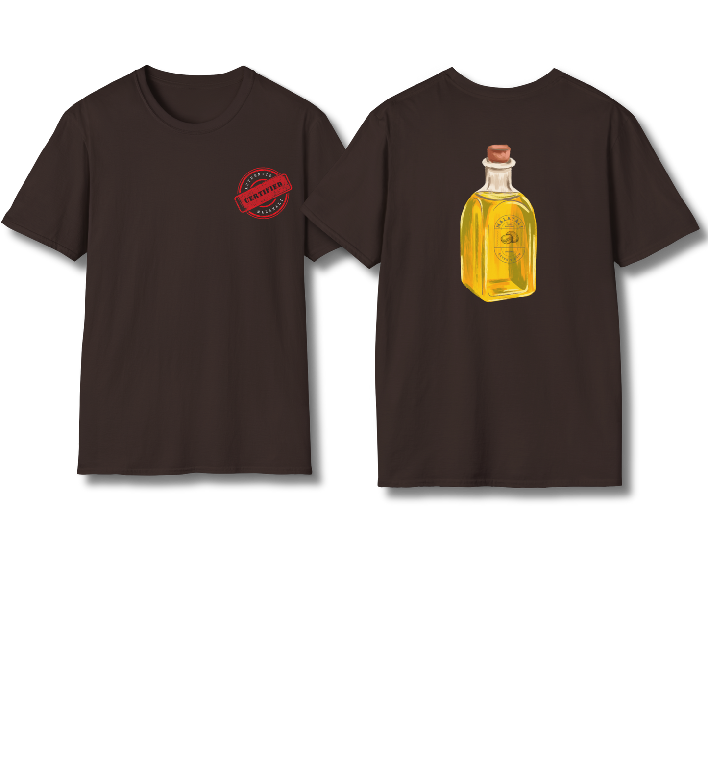 Certified Malayali & Extra-Virgin Backprint - T Shirt