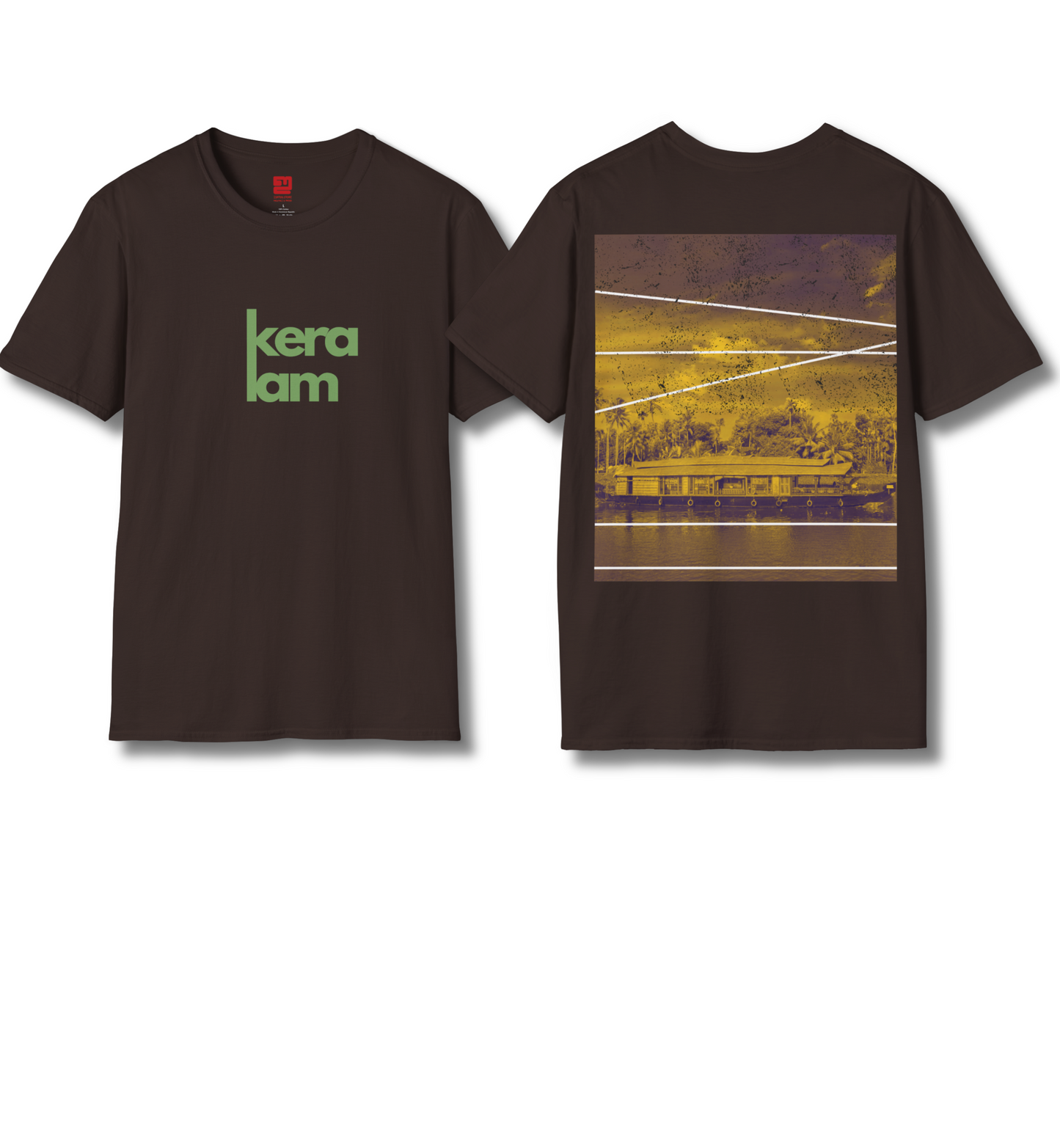 Keralam & Backwaters Front & Backprint- T Shirt