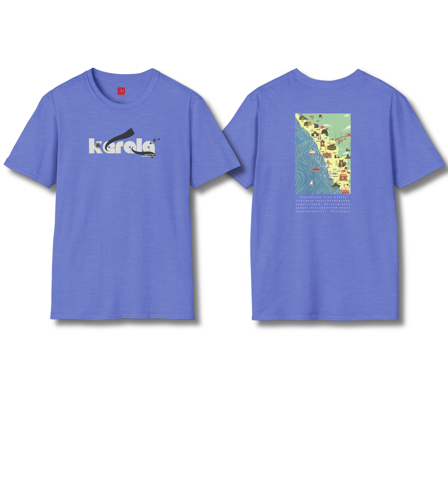 Kerala & Keralam Abhimanam Front & Backprint - T Shirt