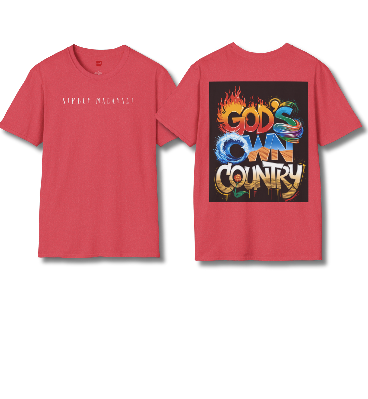 Simbly Malayali & God's Own Country Front & Back print - T Shirt