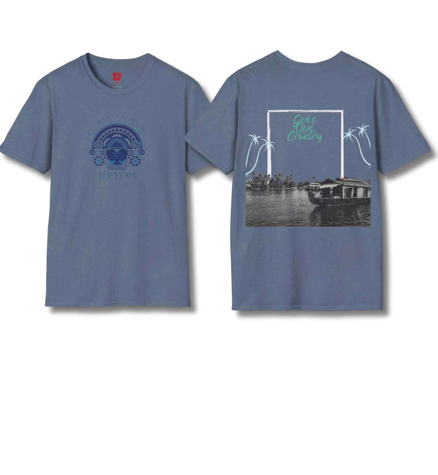 Theyyam & God's Own Backwaters Front & Backprint- T Shirt