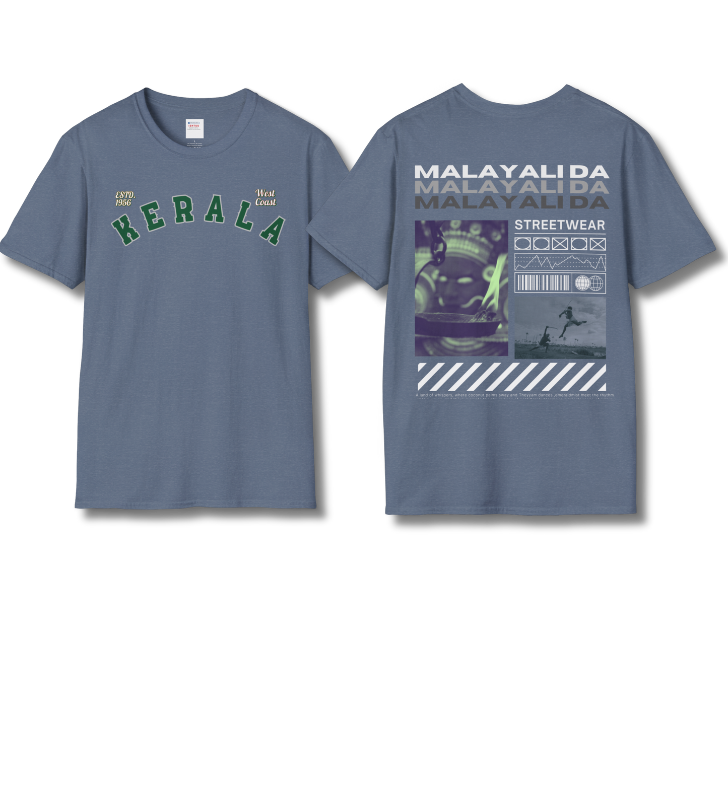 Kerala & Malayali Da - Backprint T Shirt