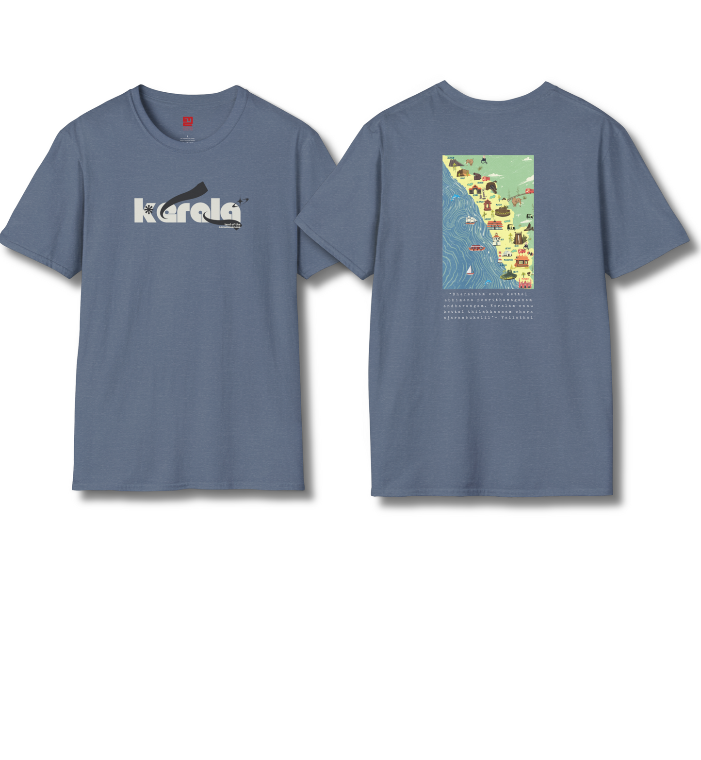 Kerala & Keralam Abhimanam Front & Backprint - T Shirt