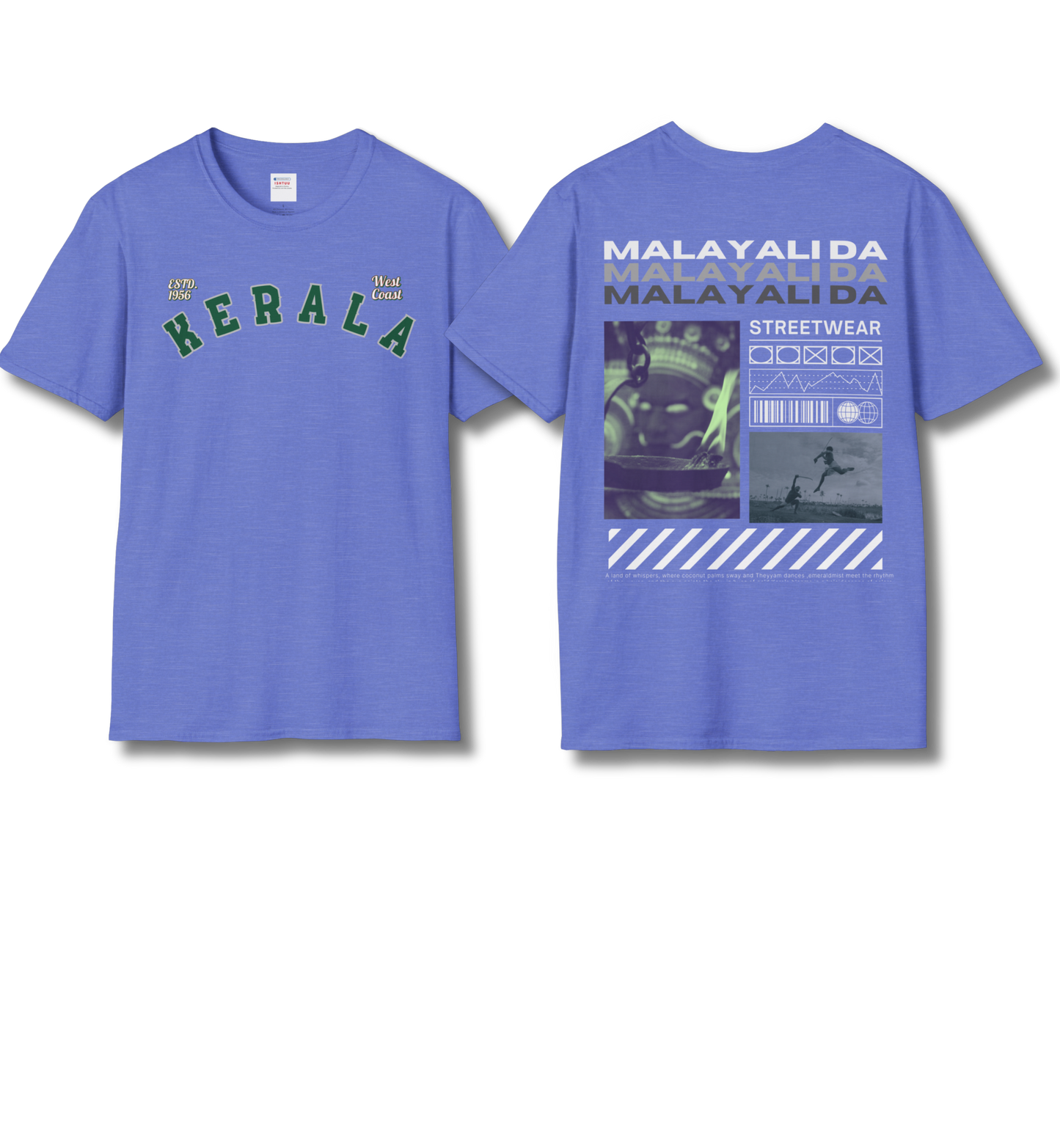 Kerala & Malayali Da - Backprint T Shirt