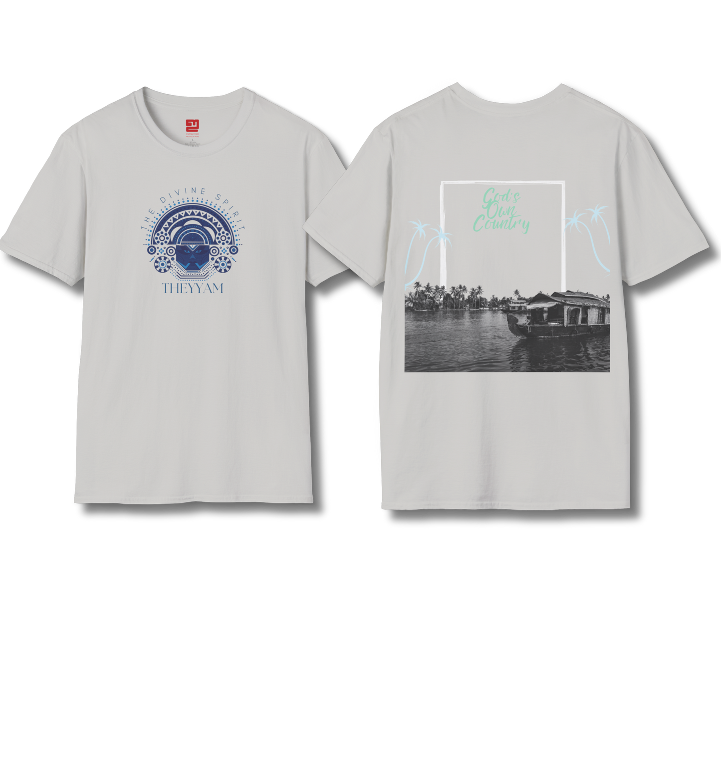 Theyyam & God's Own Backwaters Front & Backprint- T Shirt