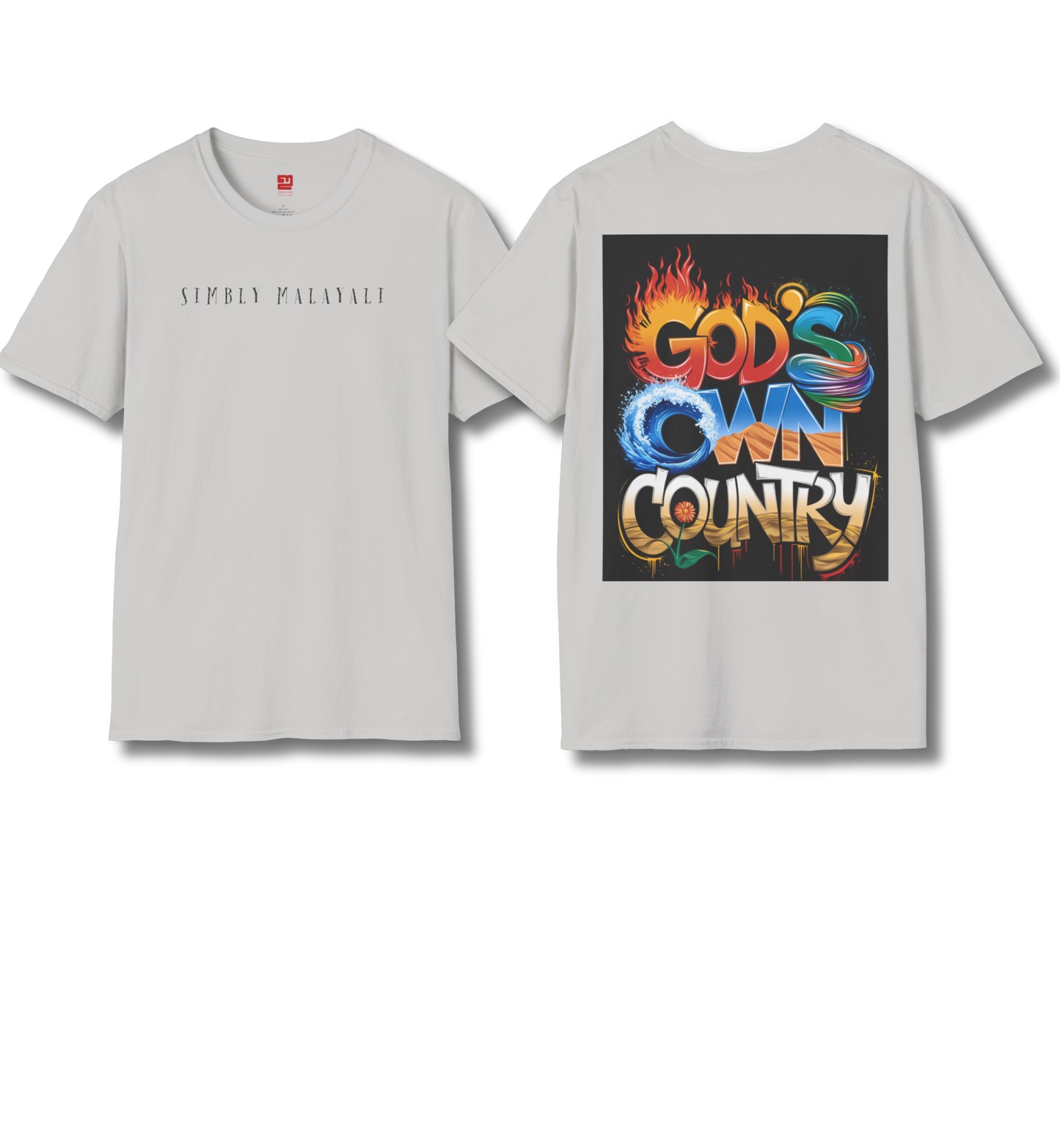 Simbly Malayali & God's Own Country Front & Back print - T Shirt