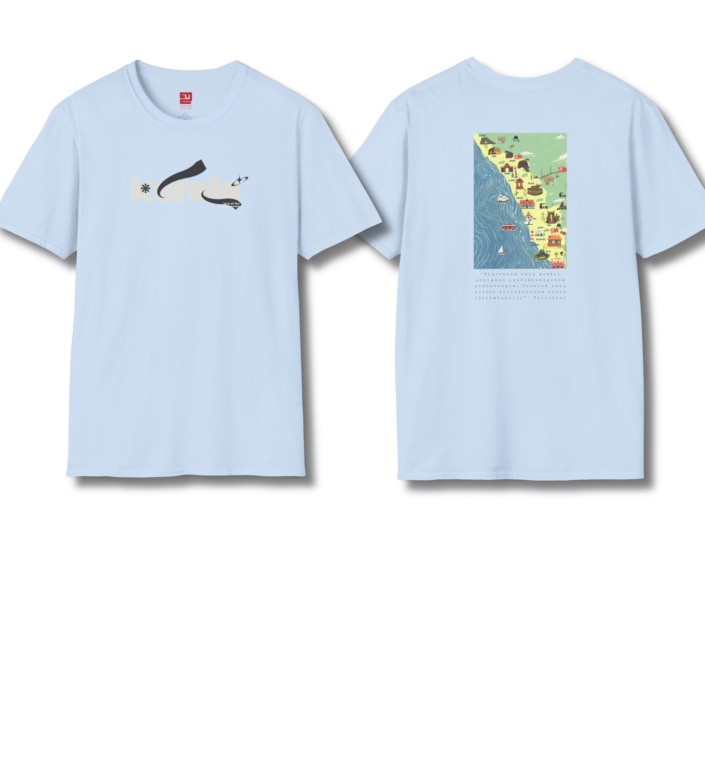 Kerala & Keralam Abhimanam Front & Backprint - T Shirt
