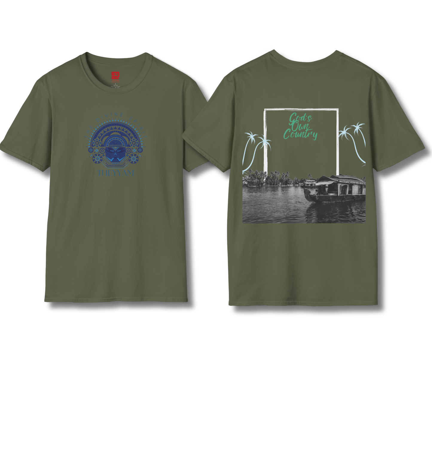 Theyyam & God's Own Backwaters Front & Backprint- T Shirt