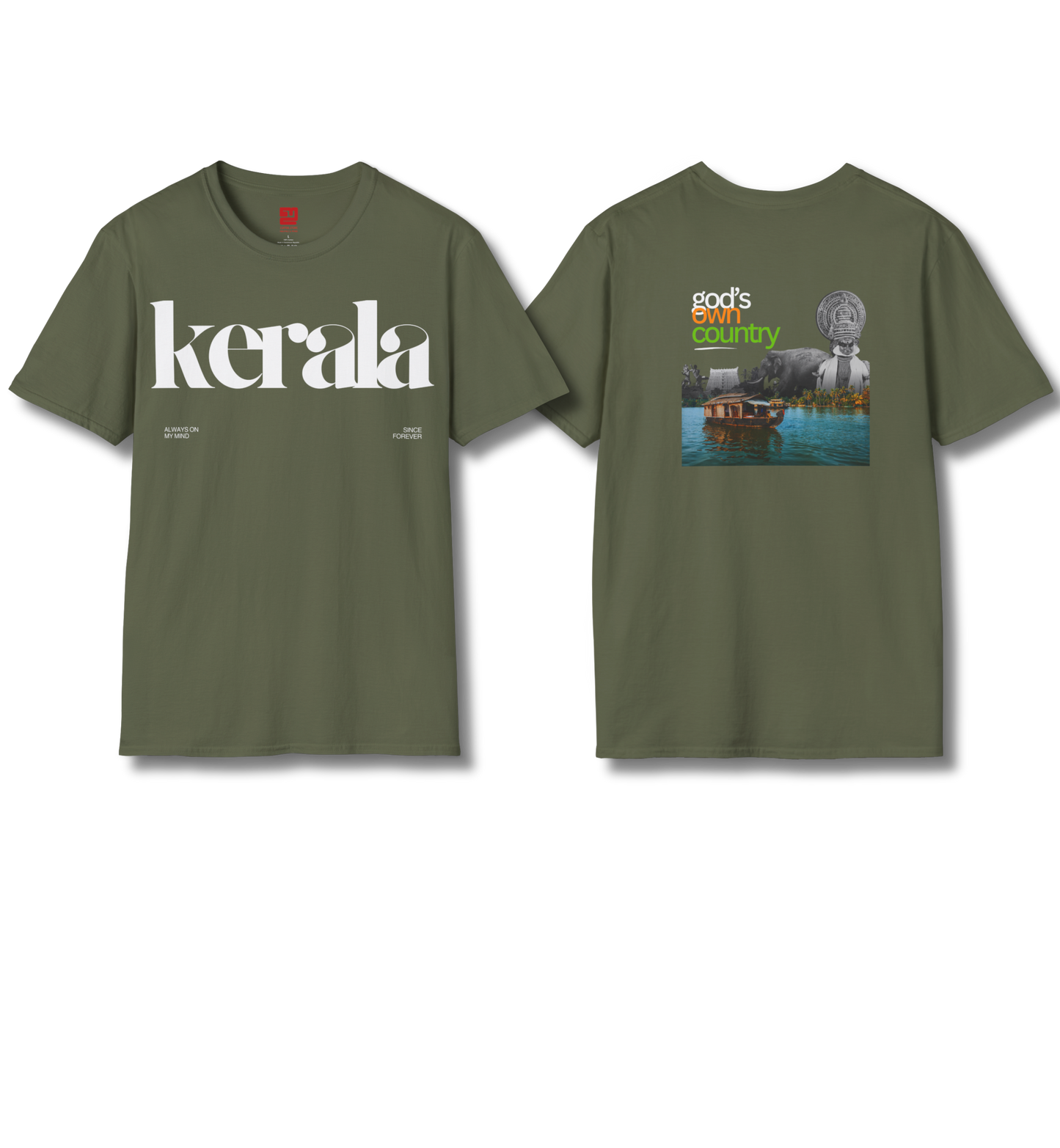 Kerala & God's Own Country Front & back - T Shirt