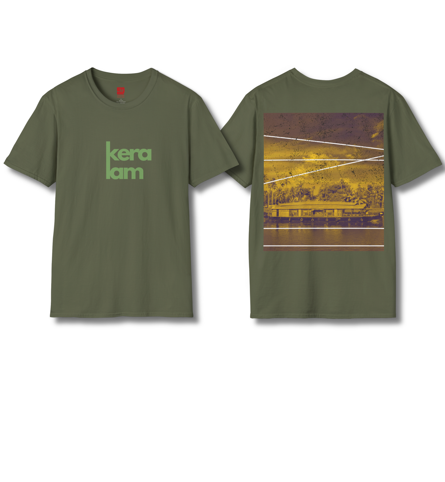 Keralam & Backwaters Front & Backprint- T Shirt