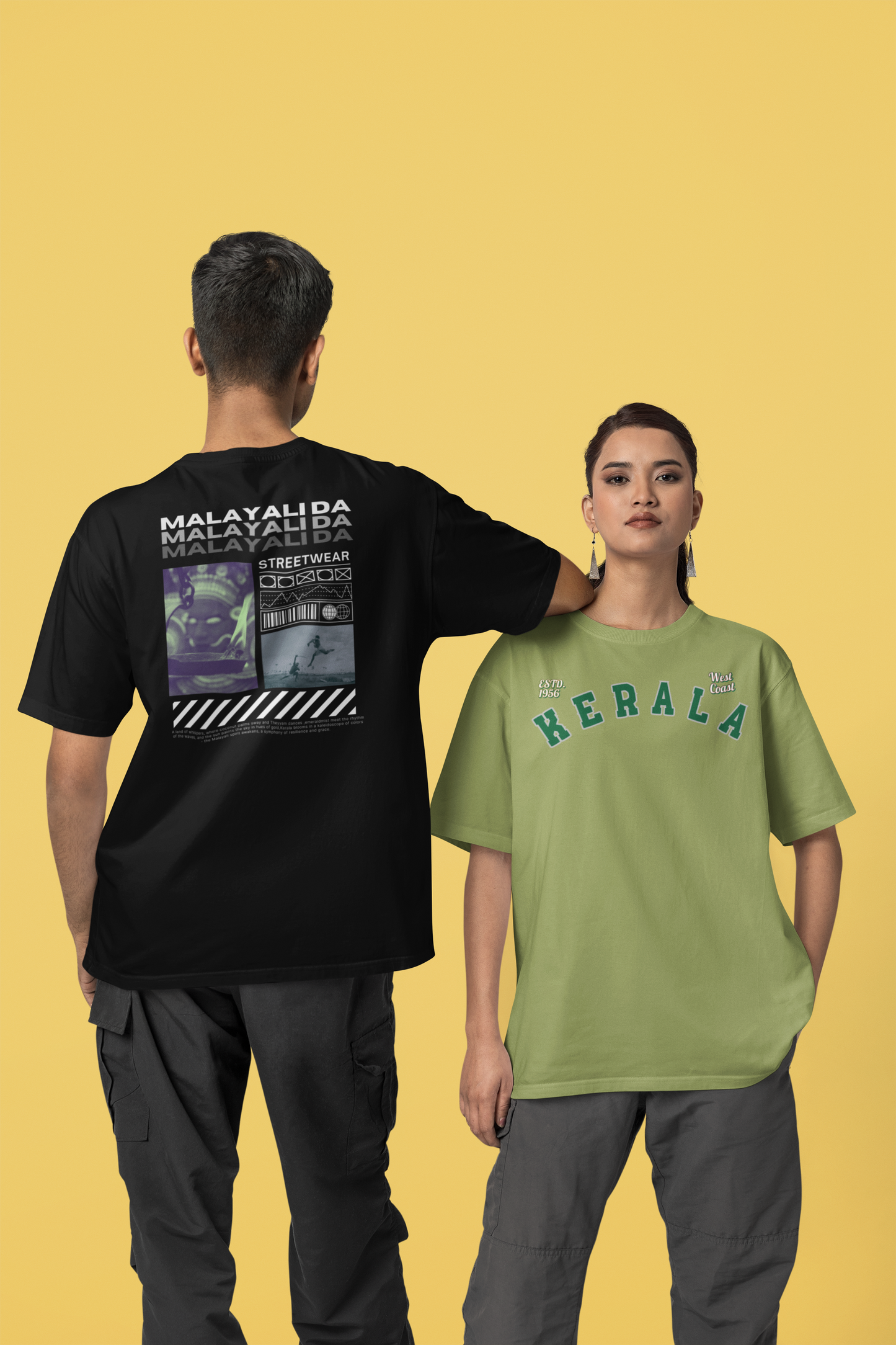 Kerala & Malayali Da - Backprint T Shirt