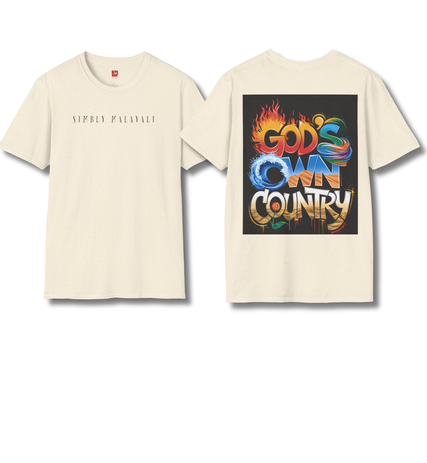 Simbly Malayali & God's Own Country Front & Back print - T Shirt