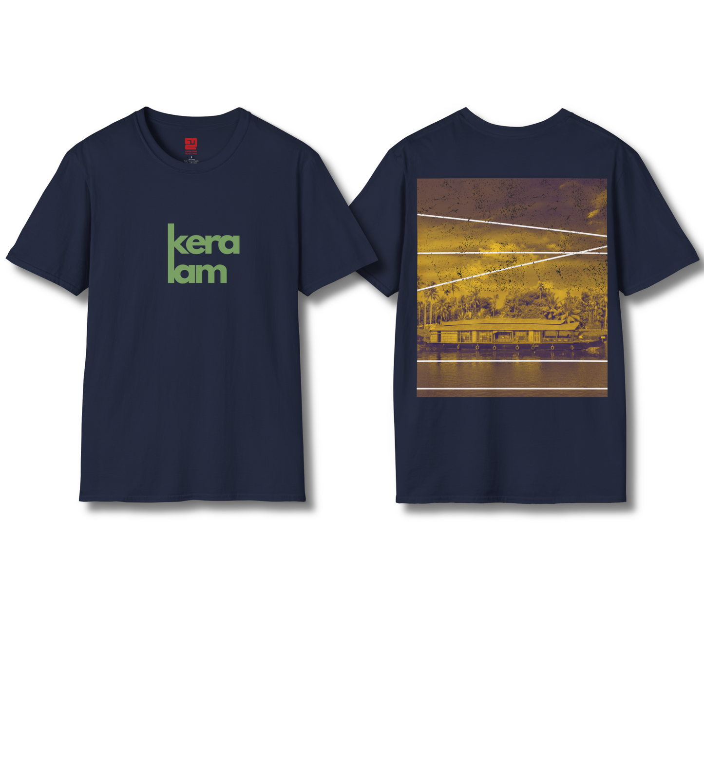 Keralam & Backwaters Front & Backprint- T Shirt