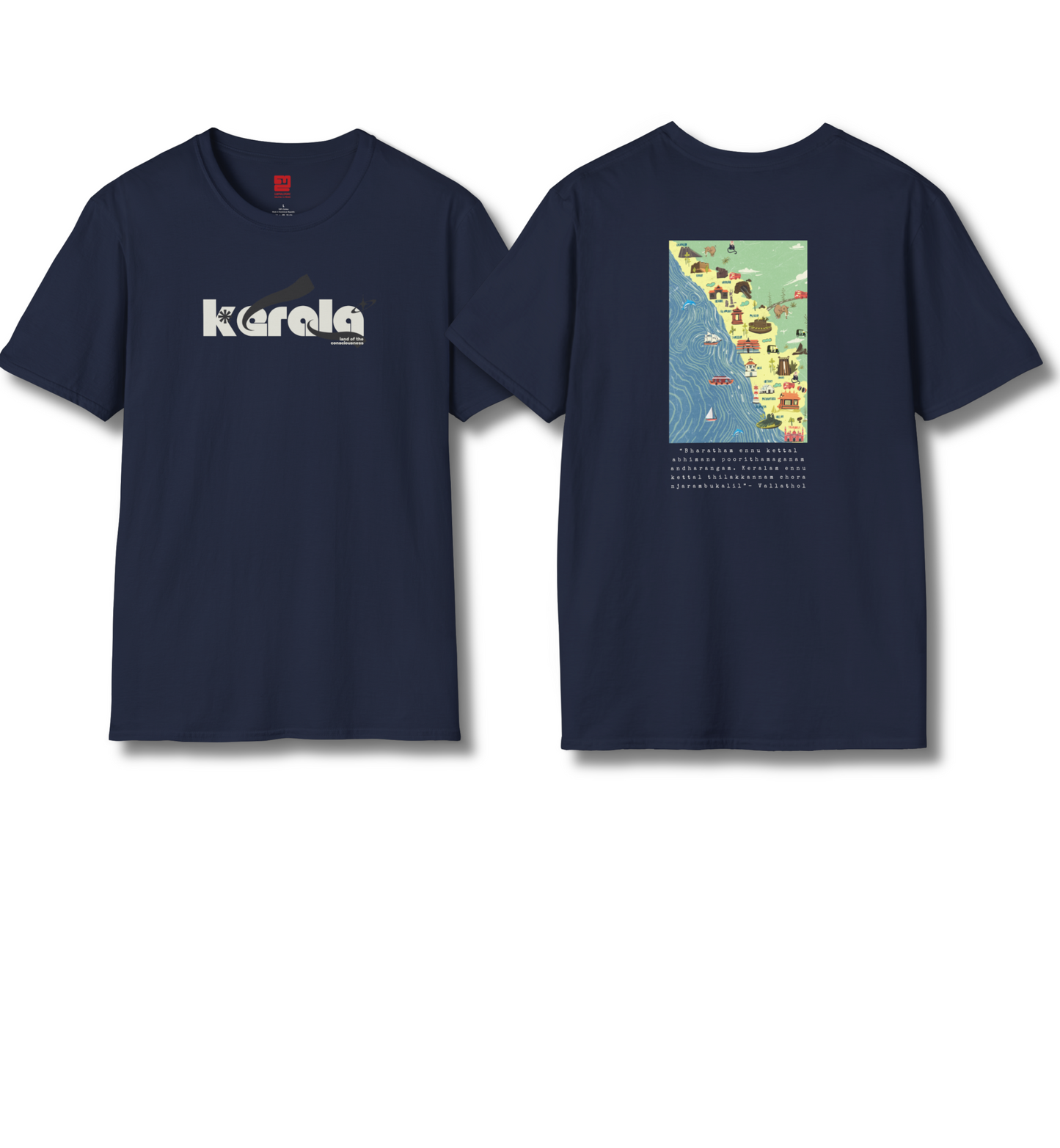 Kerala & Keralam Abhimanam Front & Backprint - T Shirt