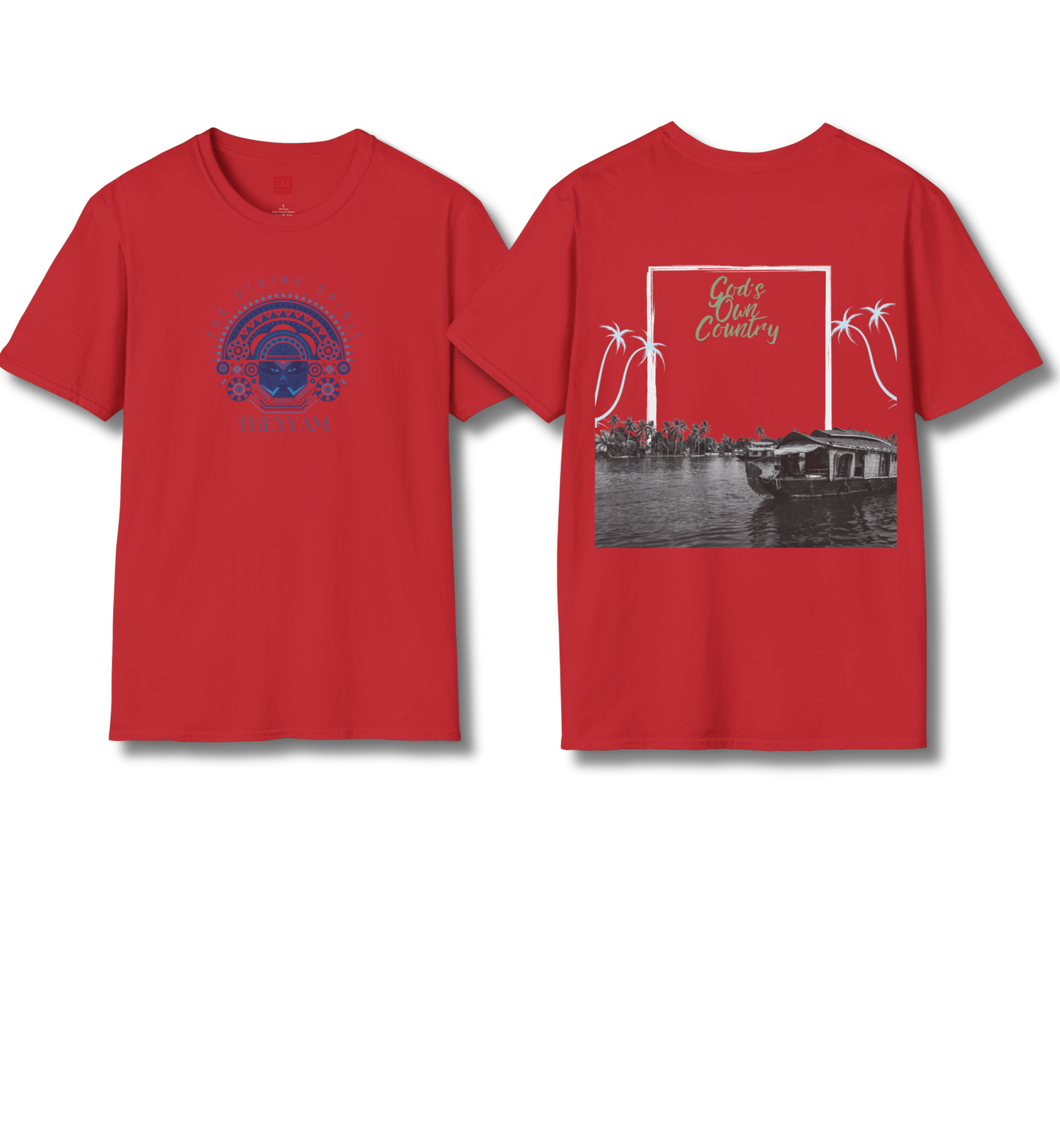 Theyyam & God's Own Backwaters Front & Backprint- T Shirt