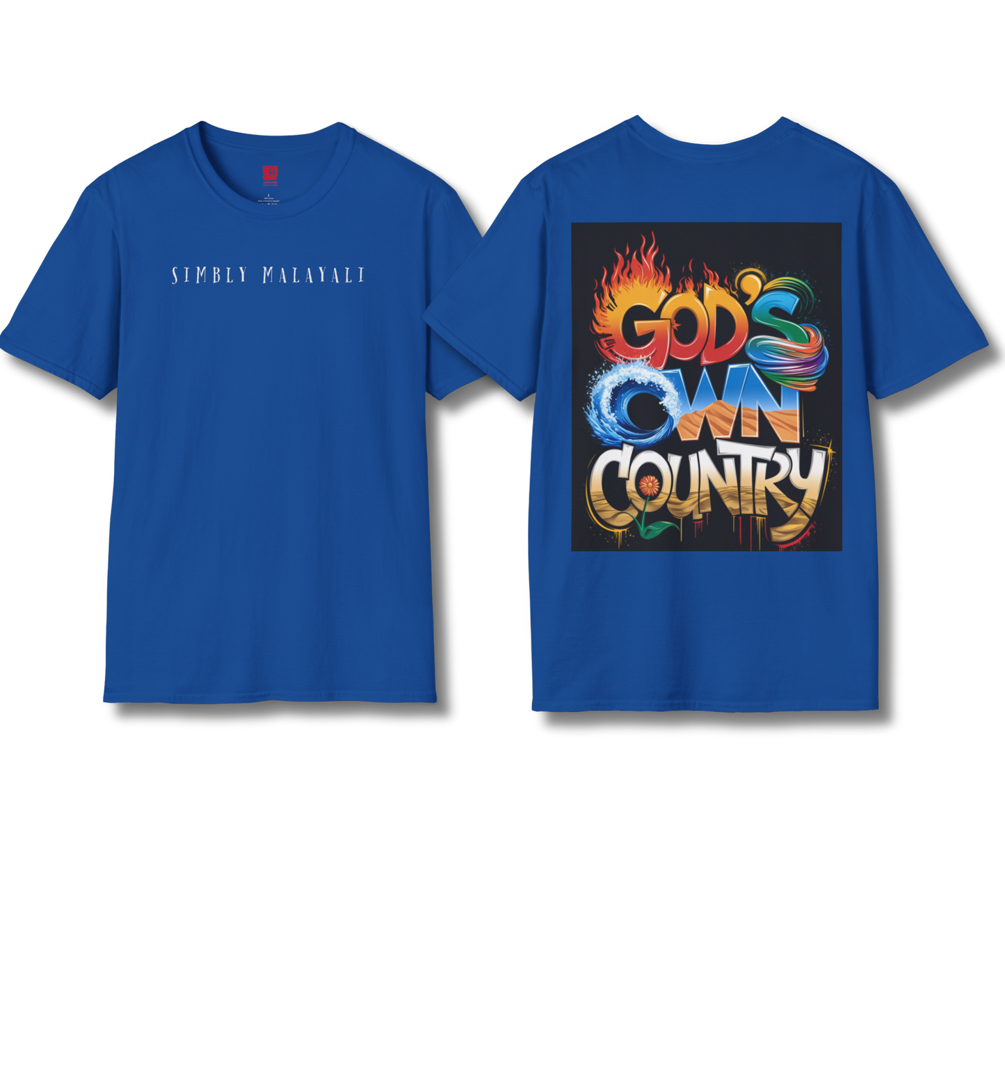 Simbly Malayali & God's Own Country Front & Back print - T Shirt
