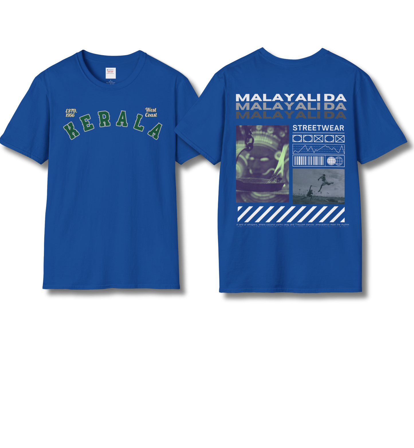 Kerala & Malayali Da - Backprint T Shirt