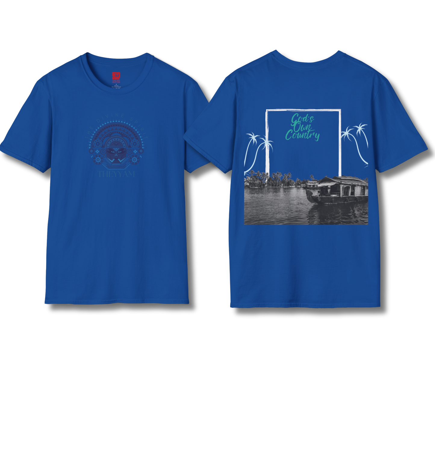 Theyyam & God's Own Backwaters Front & Backprint- T Shirt
