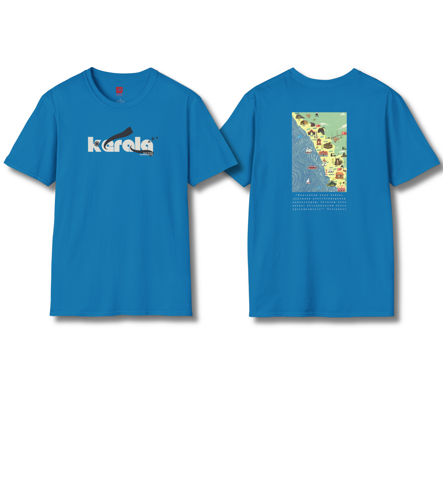 Kerala & Keralam Abhimanam Front & Backprint - T Shirt