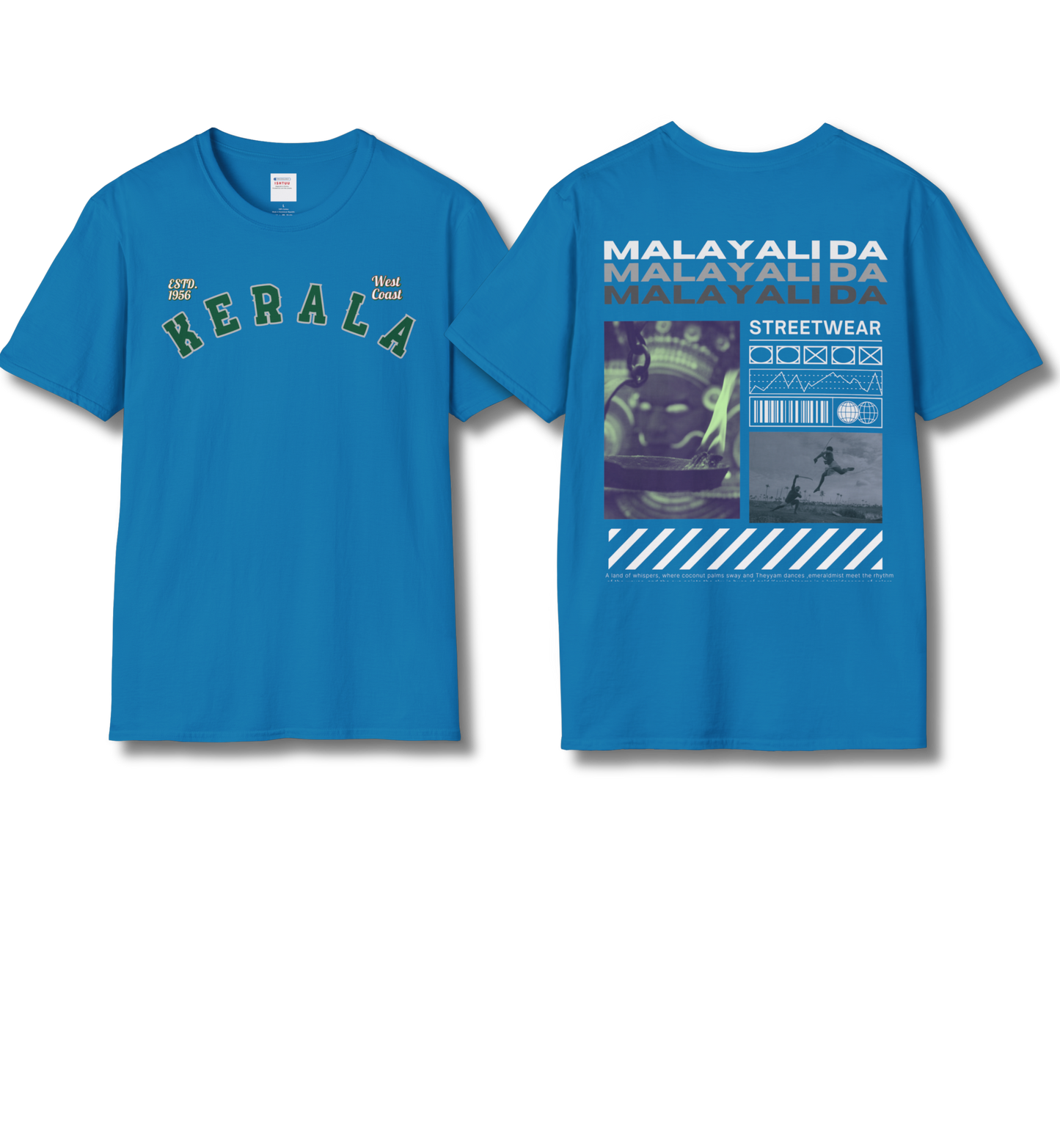 Kerala & Malayali Da - Backprint T Shirt