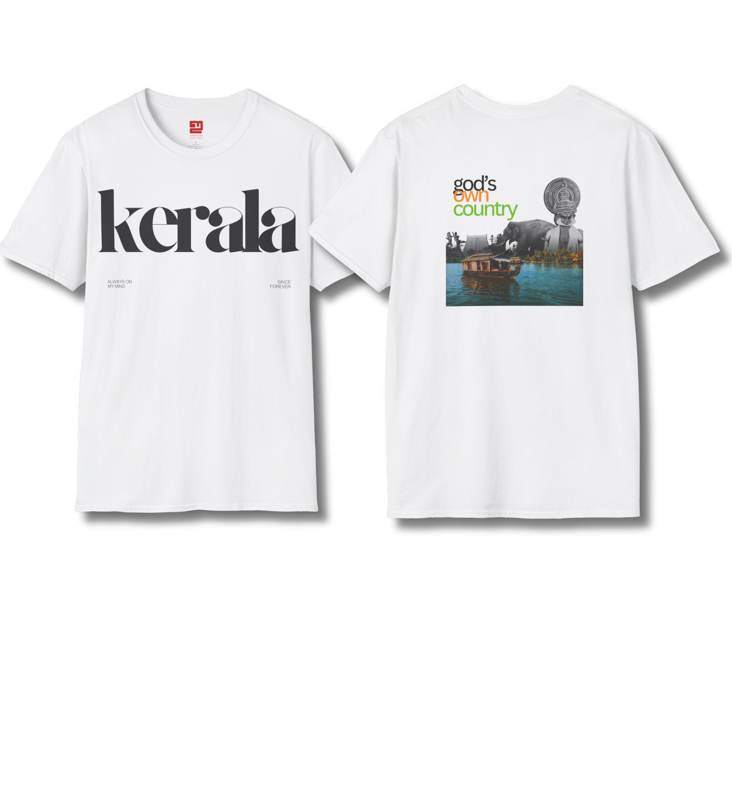 Kerala & God's Own Country Front & back - T Shirt