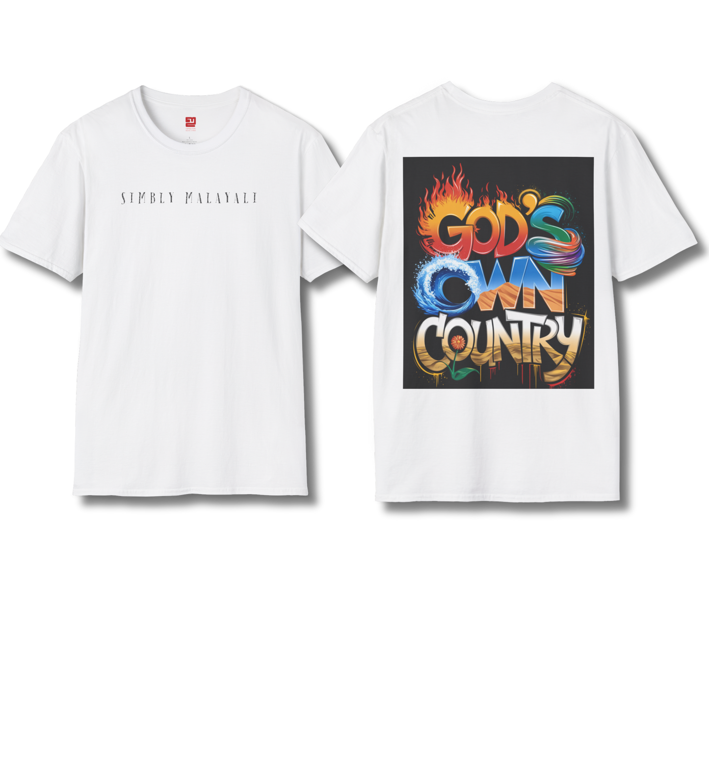 Simbly Malayali & God's Own Country Front & Back print - T Shirt