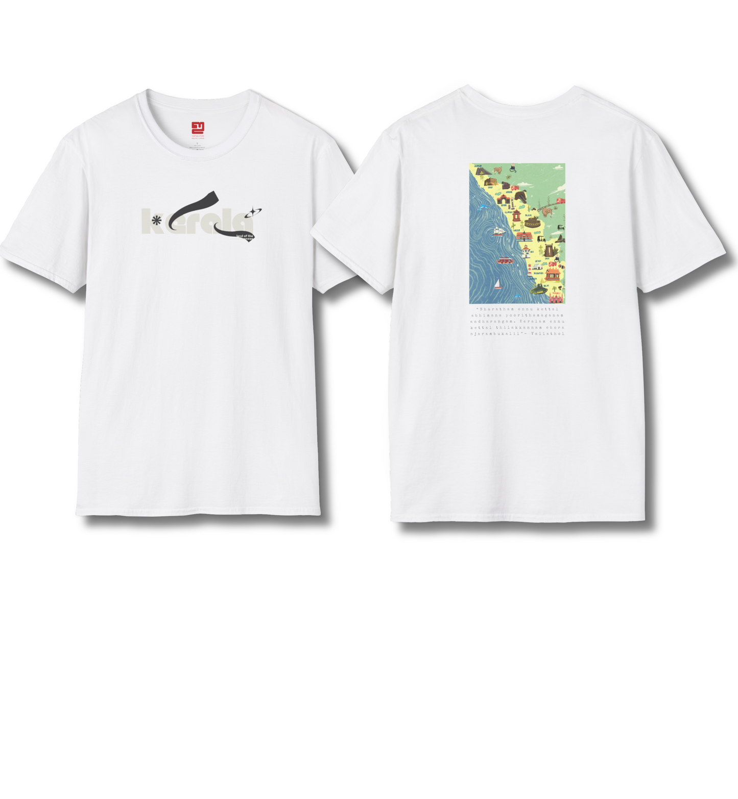 Kerala & Keralam Abhimanam Front & Backprint - T Shirt
