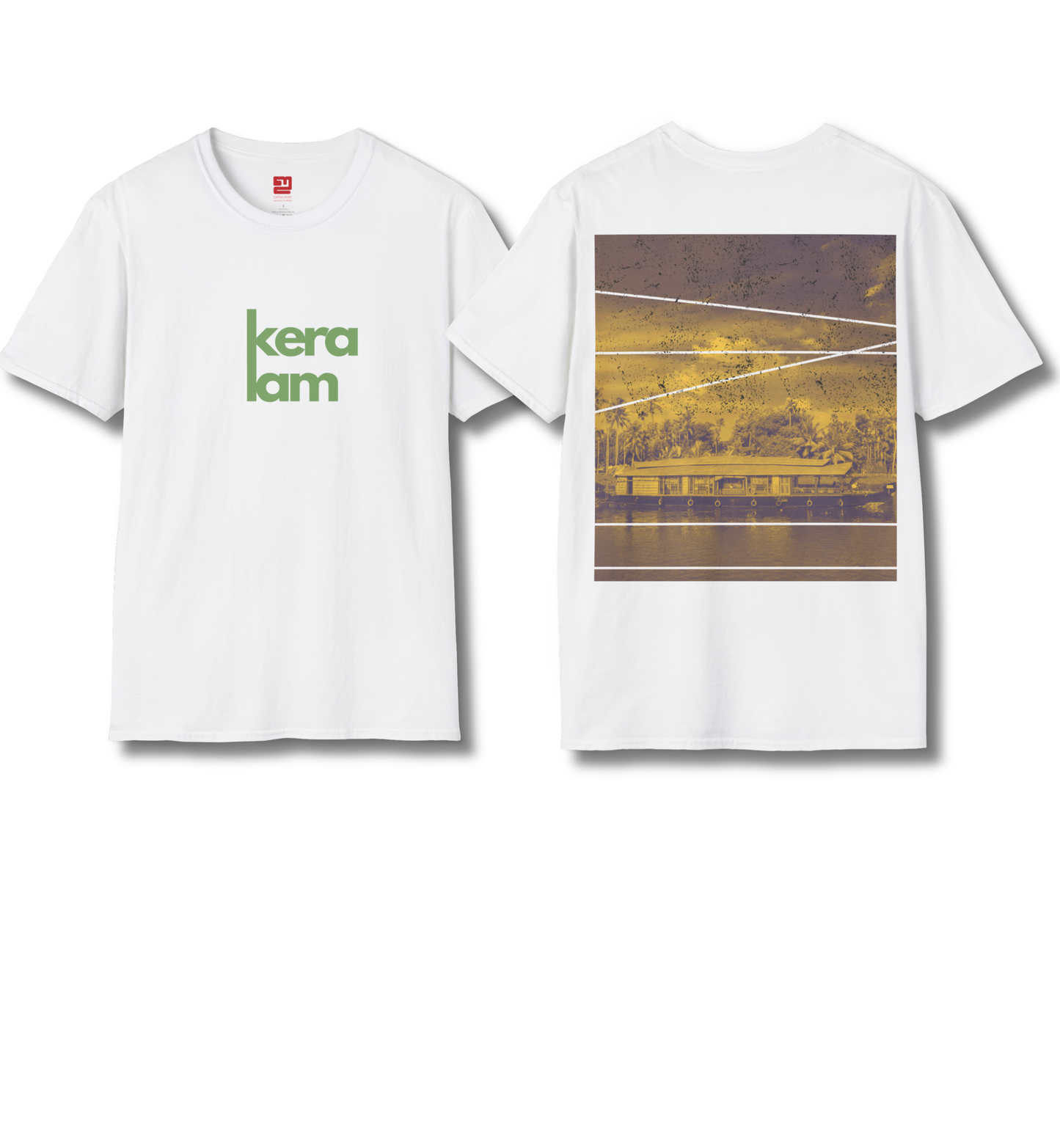 Keralam & Backwaters Front & Backprint- T Shirt