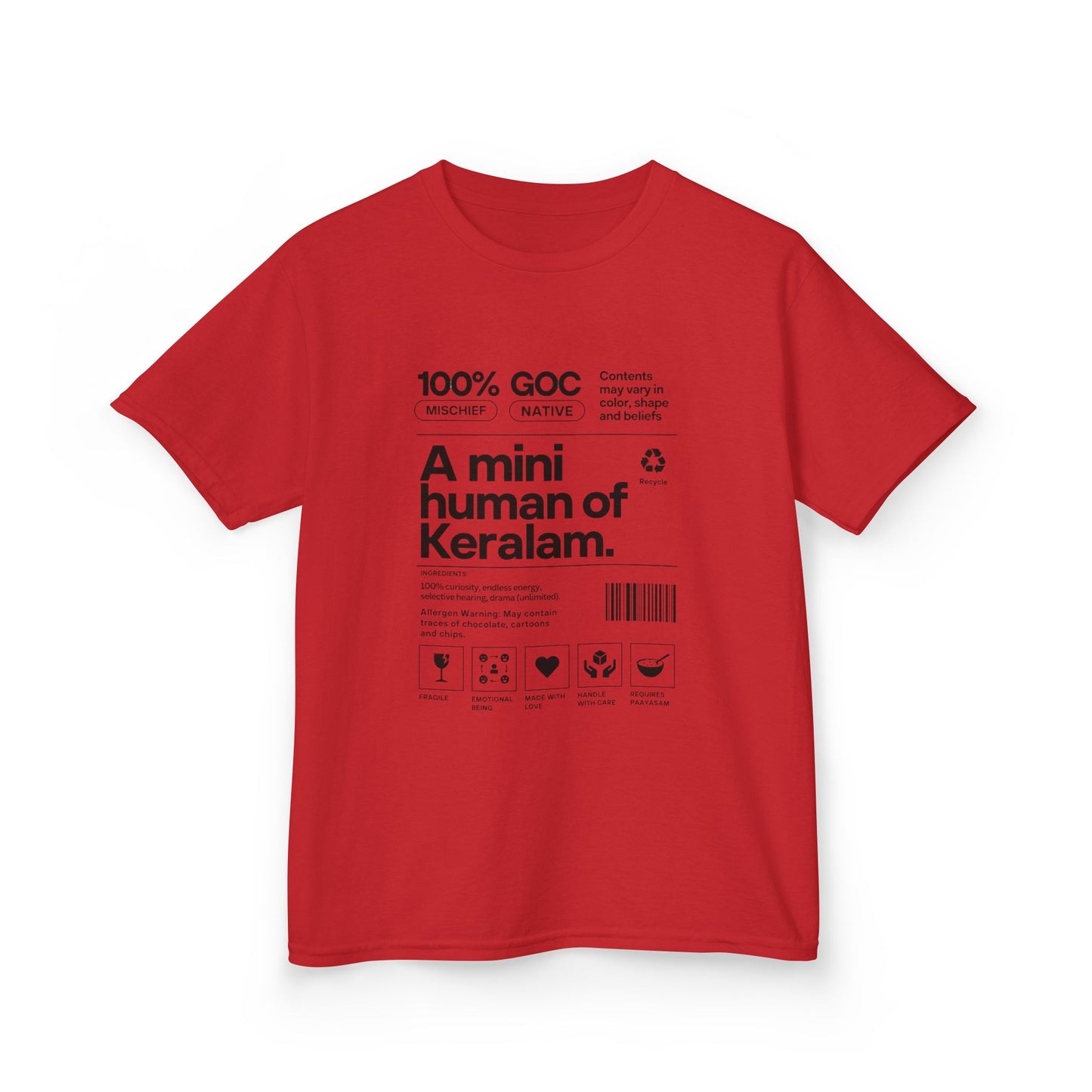 Mini Kerala Human Kids Unisex T Shirt