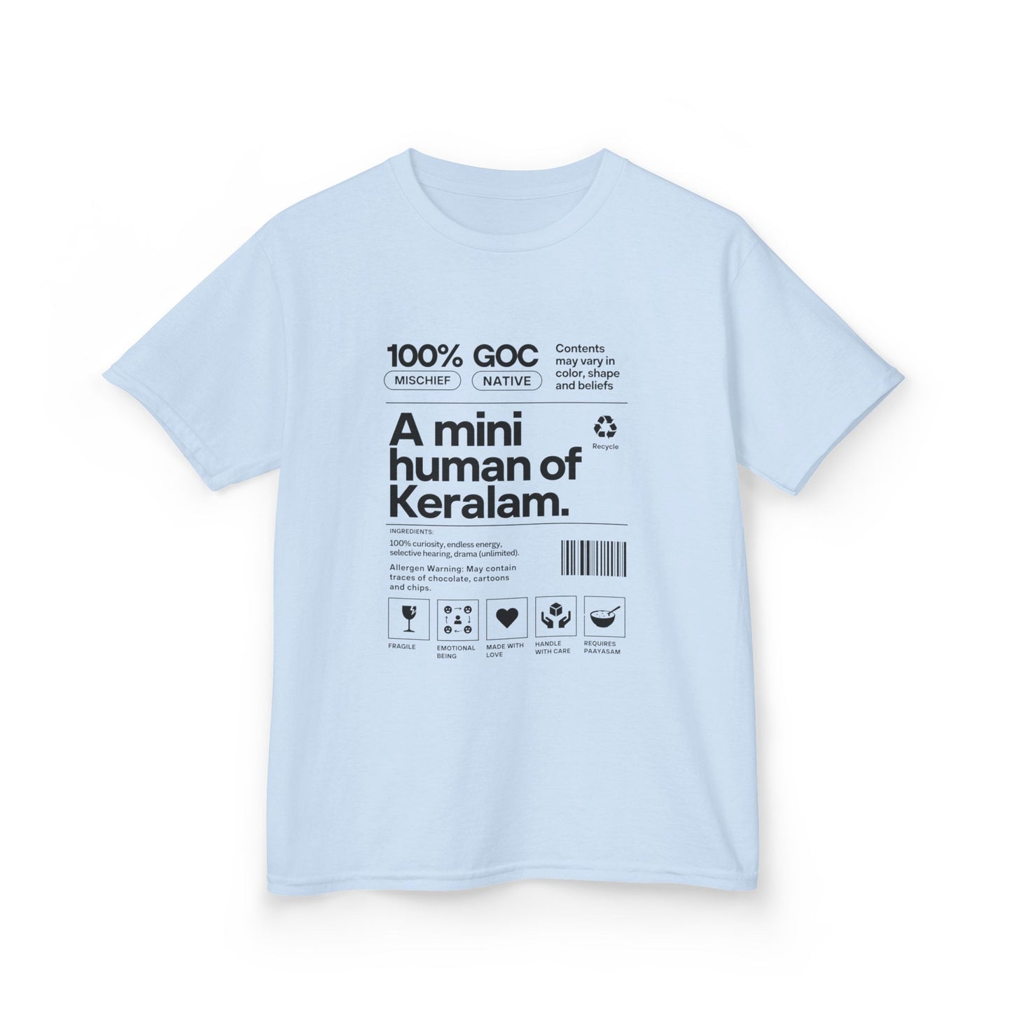 Mini Kerala Human Kids Unisex T Shirt