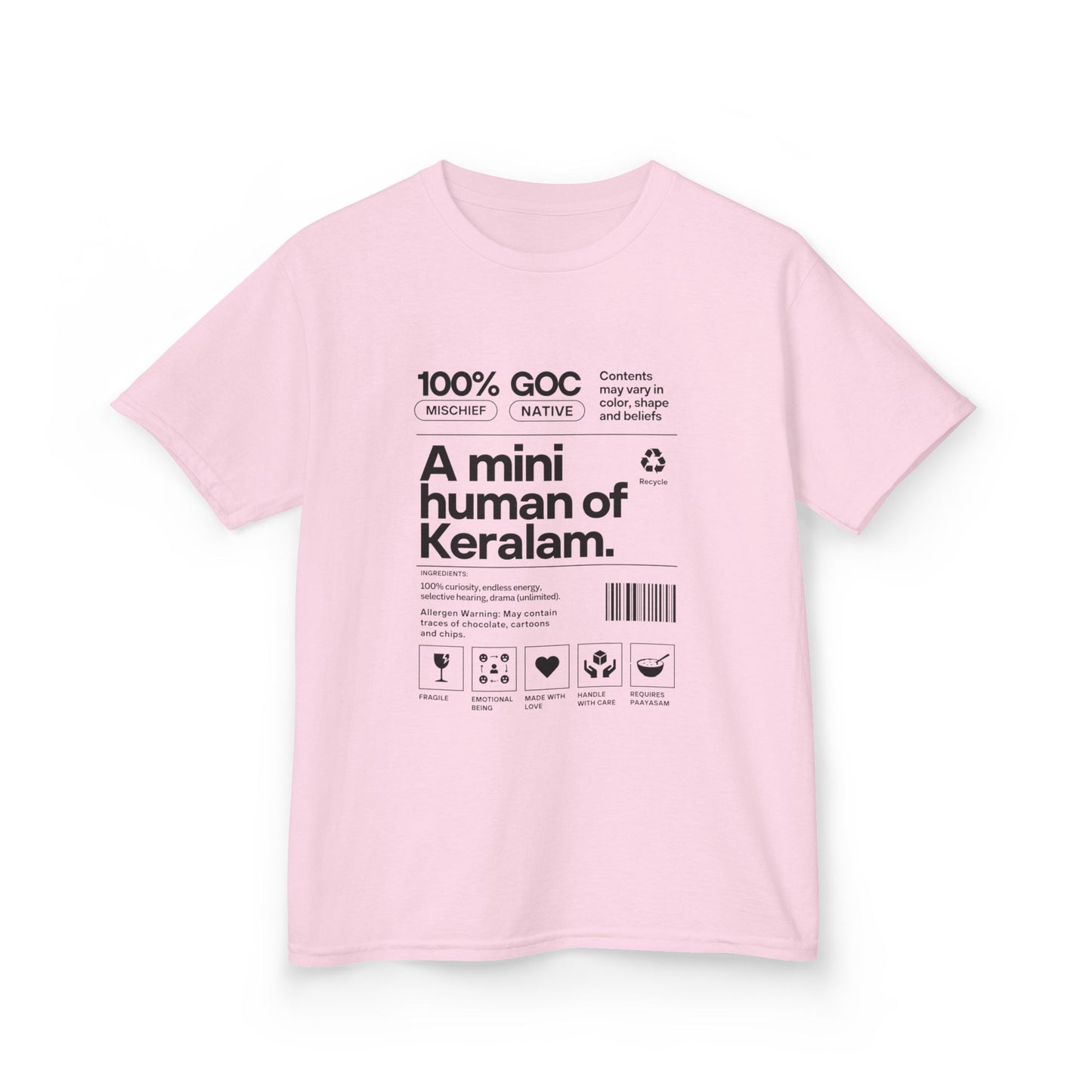 Mini Kerala Human Kids Unisex T Shirt