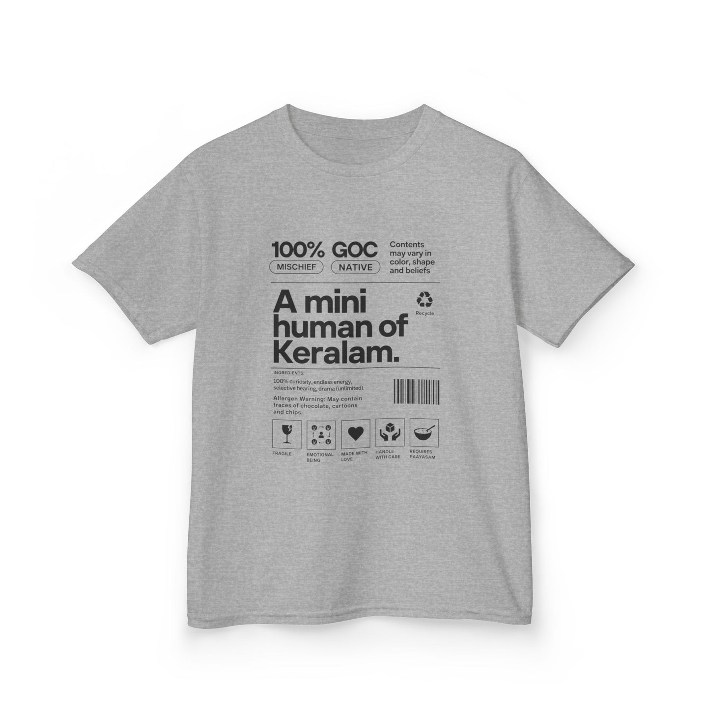 Mini Kerala Human Kids Unisex T Shirt