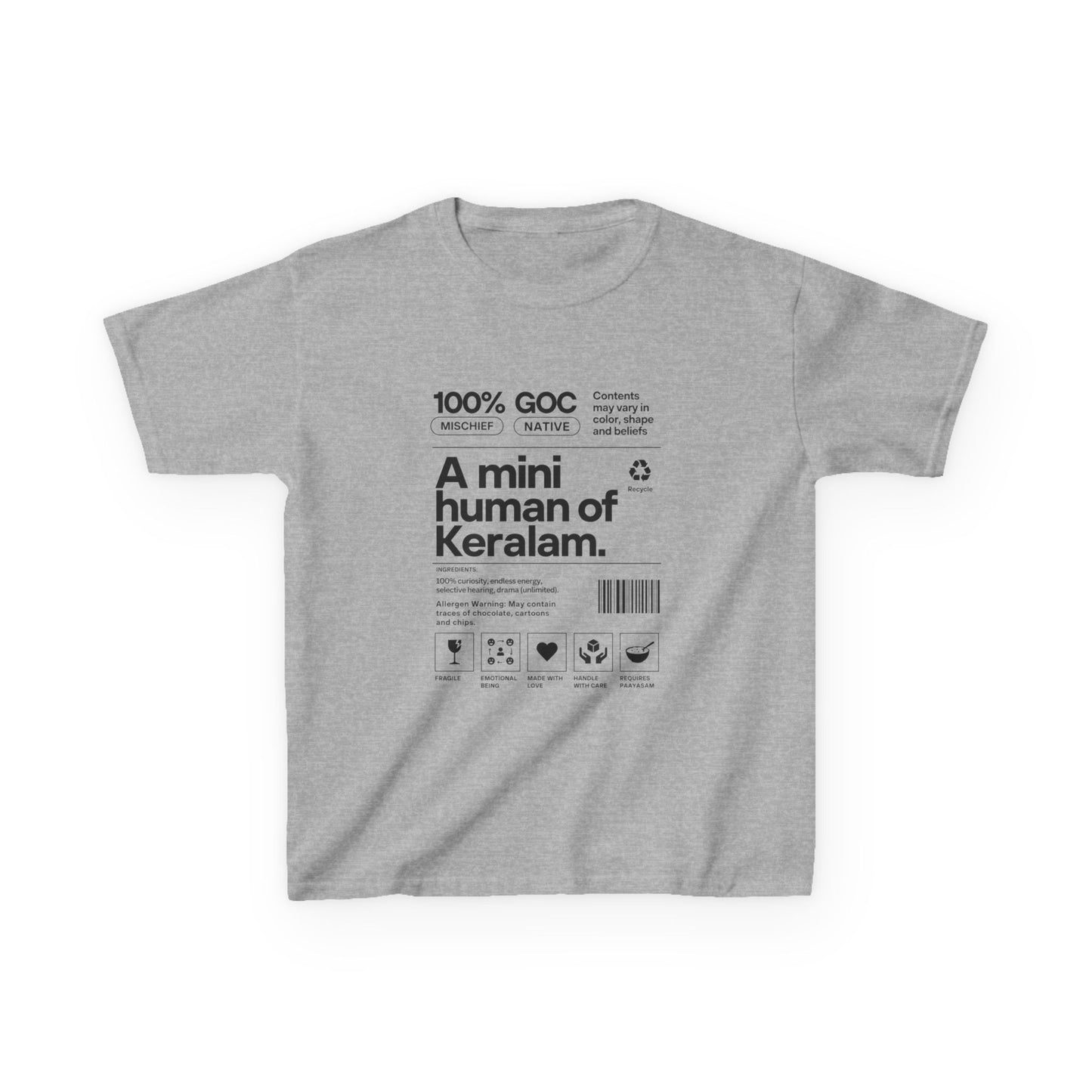 Mini Kerala Human Kids Unisex T Shirt