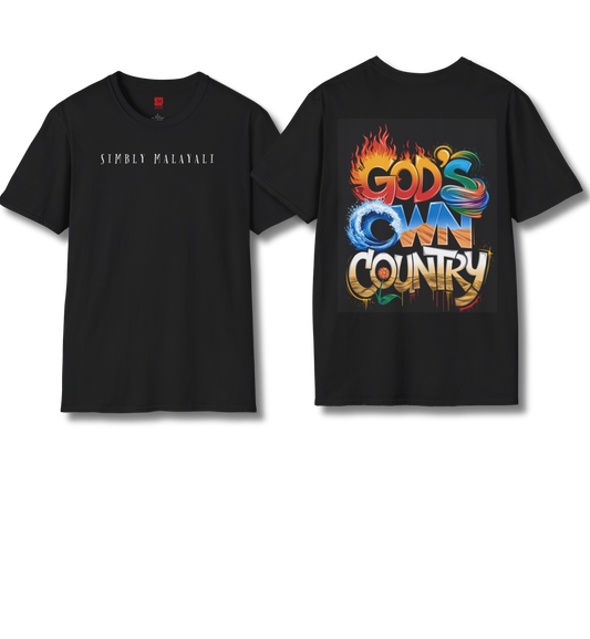 Simbly Malayali & God's Own Country Front & Back print  - T Shirt