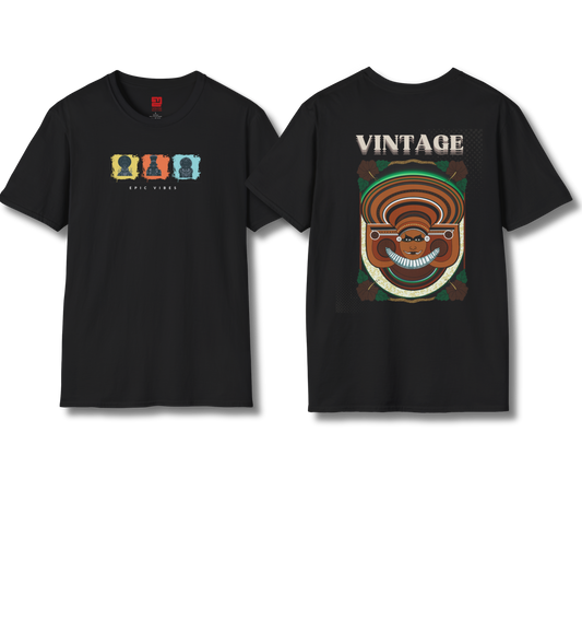 Kerala Vibes Vintage Theyyam Front & Back Print - T Shirt