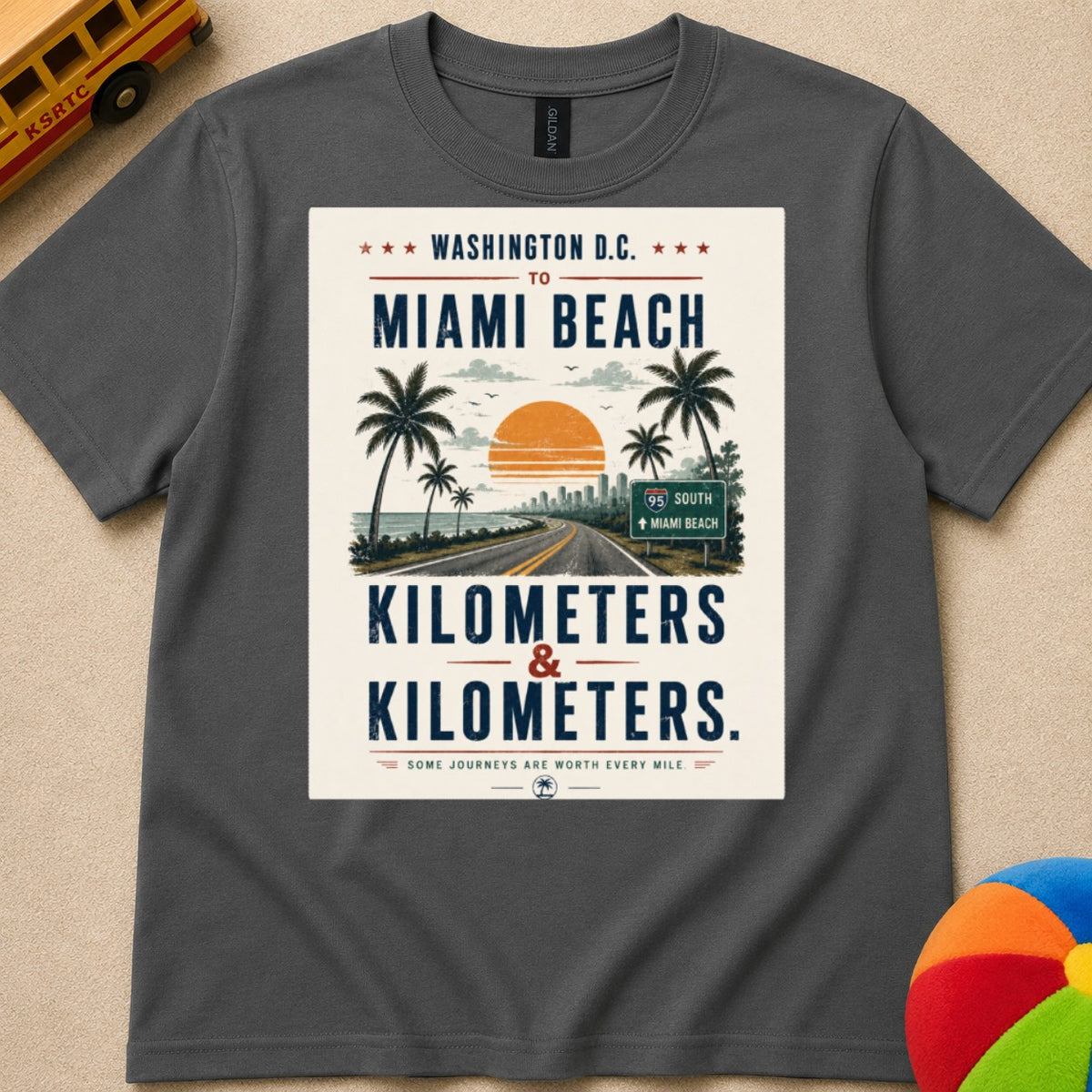 DC To Miami Beach Kids Unisex T Shirt