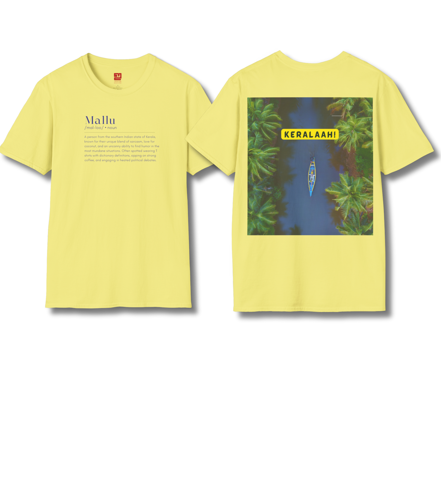 Mallu Definition & Keralaah - Front & Backprint  - T Shirt