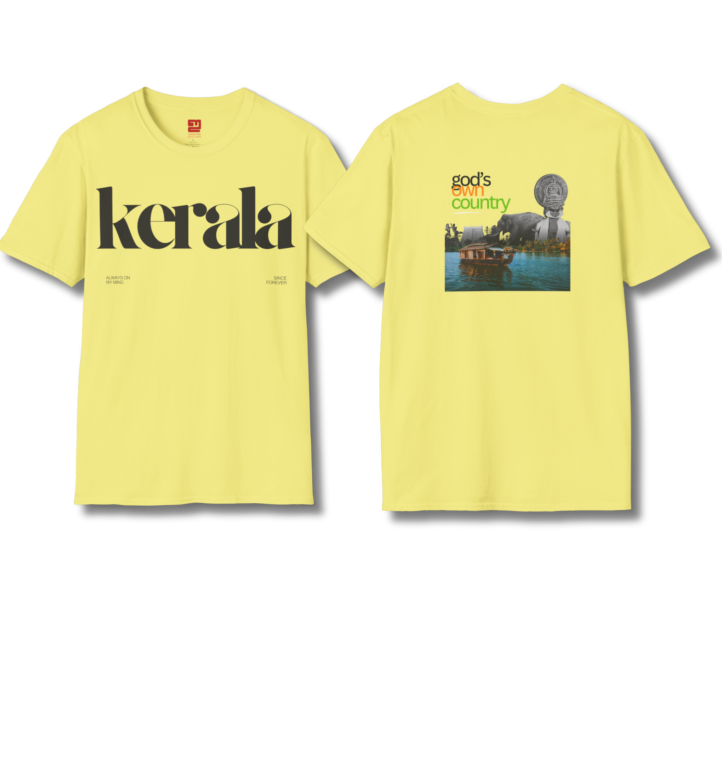 Kerala & God's Own Country Front & back - T Shirt