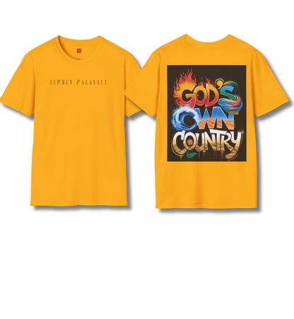 Simbly Malayali & God's Own Country Front & Back print  - T Shirt