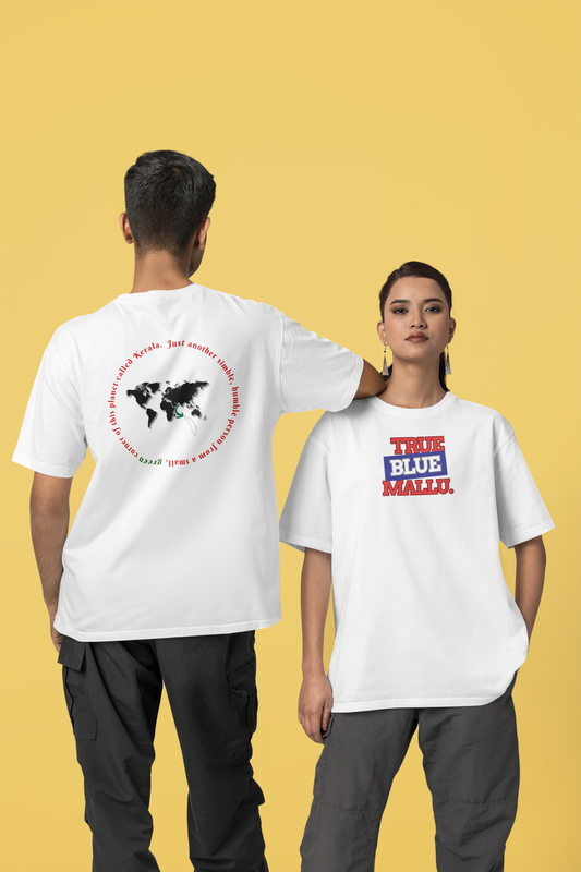 True Blue Mallu & Person from Kerala Backprint - T Shirt